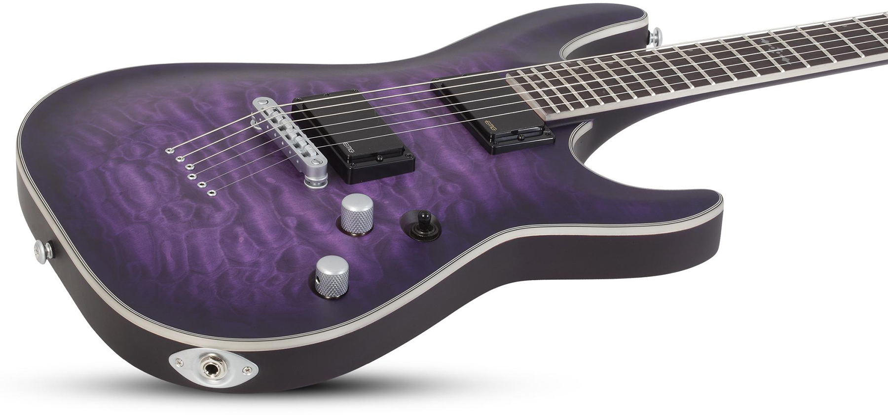 Schecter C-1 Platinum 2h Emg Ht Eb - Satin Purple Burst - Str shape electric guitar - Variation 1