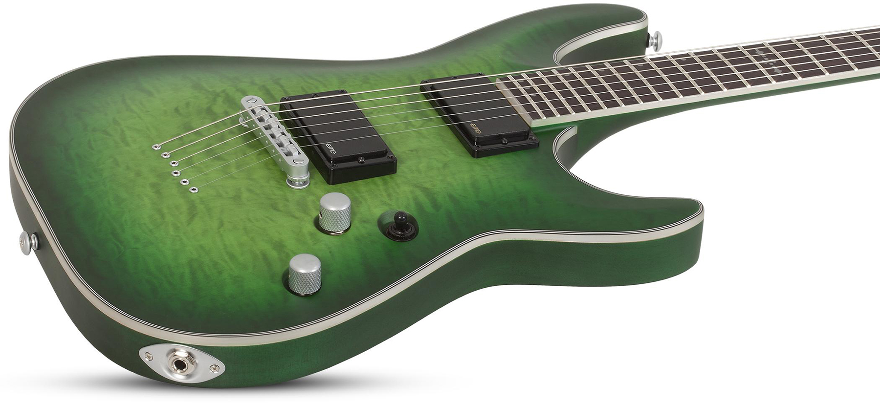 Schecter C-1 Platinum 2h Emg Ht Eb - Satin Green Burst - Str shape electric guitar - Variation 1
