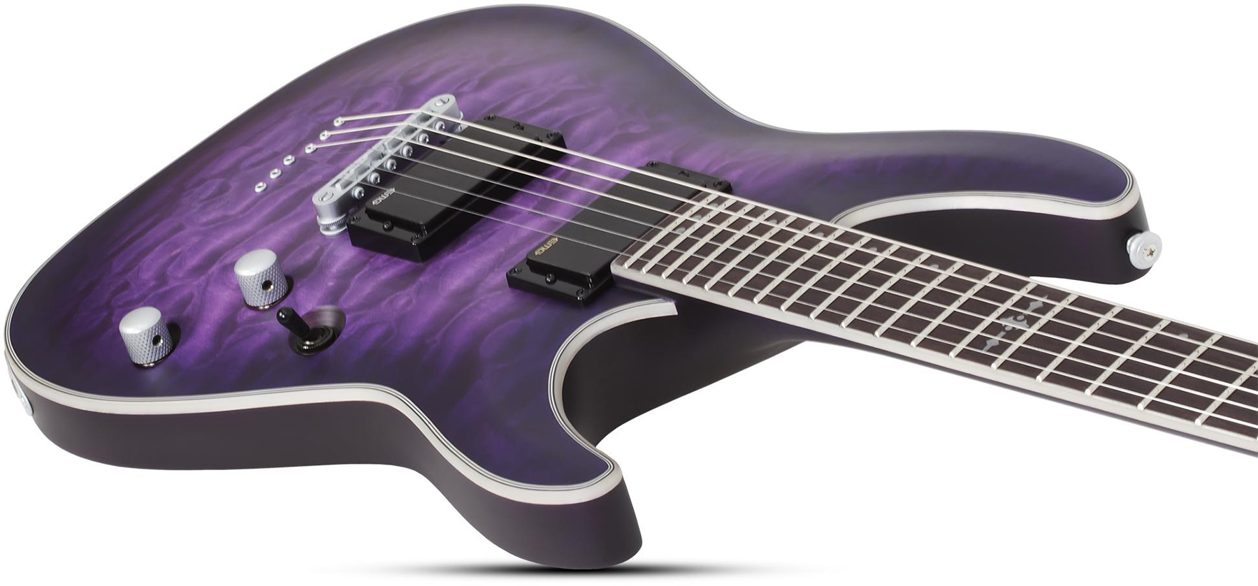 Schecter C-1 Platinum 2h Emg Ht Eb - Satin Purple Burst - Str shape electric guitar - Variation 2