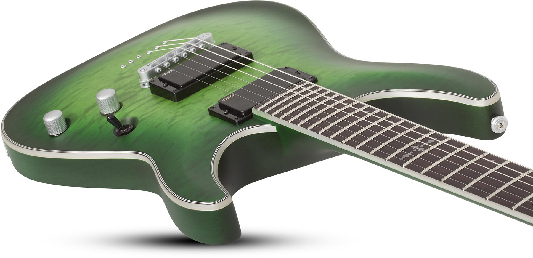 Schecter C-1 Platinum 2h Emg Ht Eb - Satin Green Burst - Str shape electric guitar - Variation 2