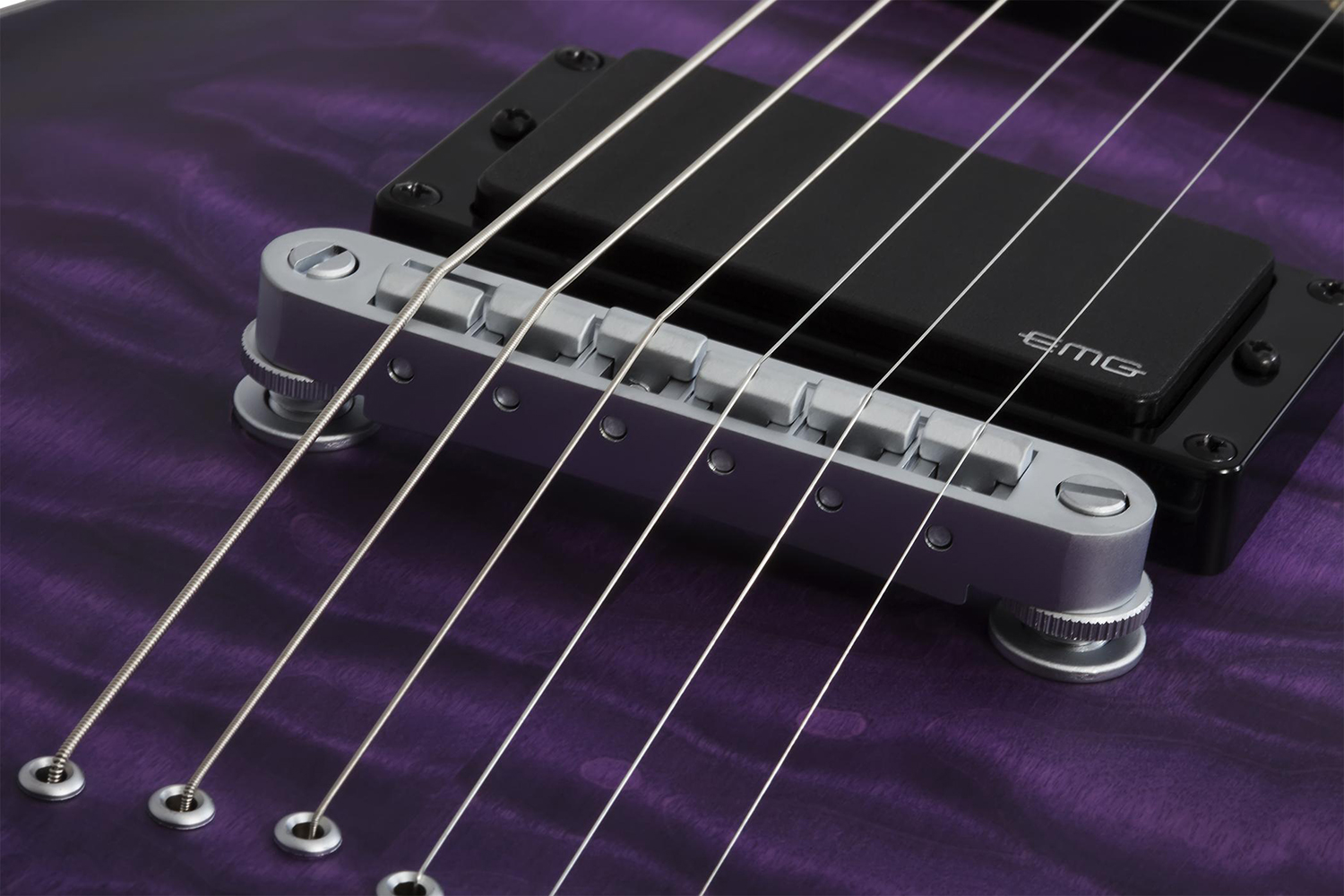 Schecter C-1 Platinum 2h Emg Ht Eb - Satin Purple Burst - Str shape electric guitar - Variation 4