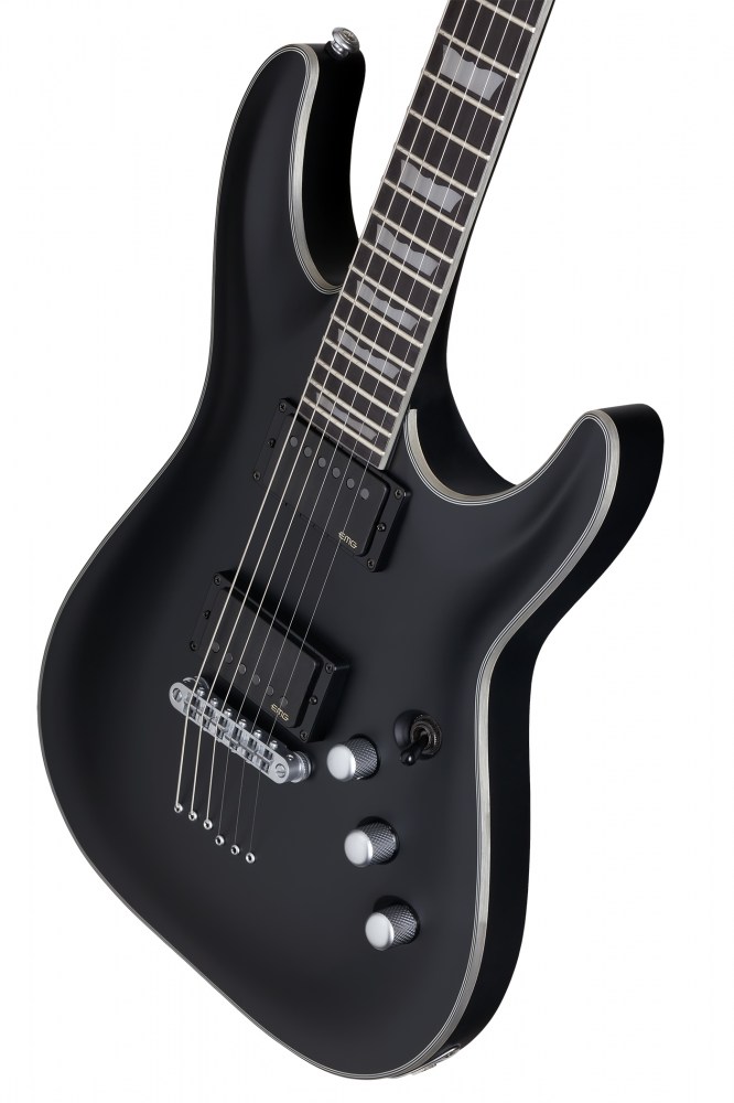 Schecter C-1 Platinum 2h Emg Ht Eb - Satin Black - Str shape electric guitar - Variation 5