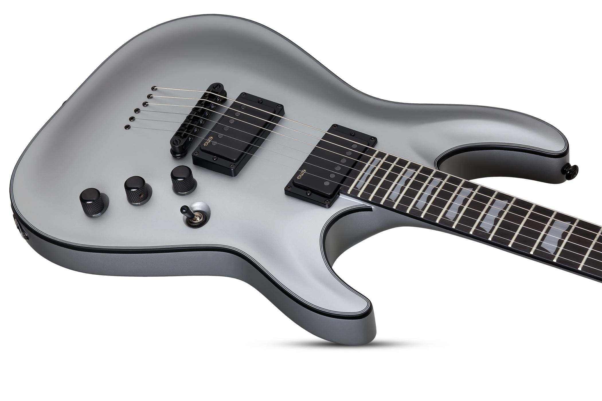 Schecter C-1 Platinum Hh Emg Ht Eb - Satin Silver - Str shape electric guitar - Variation 1