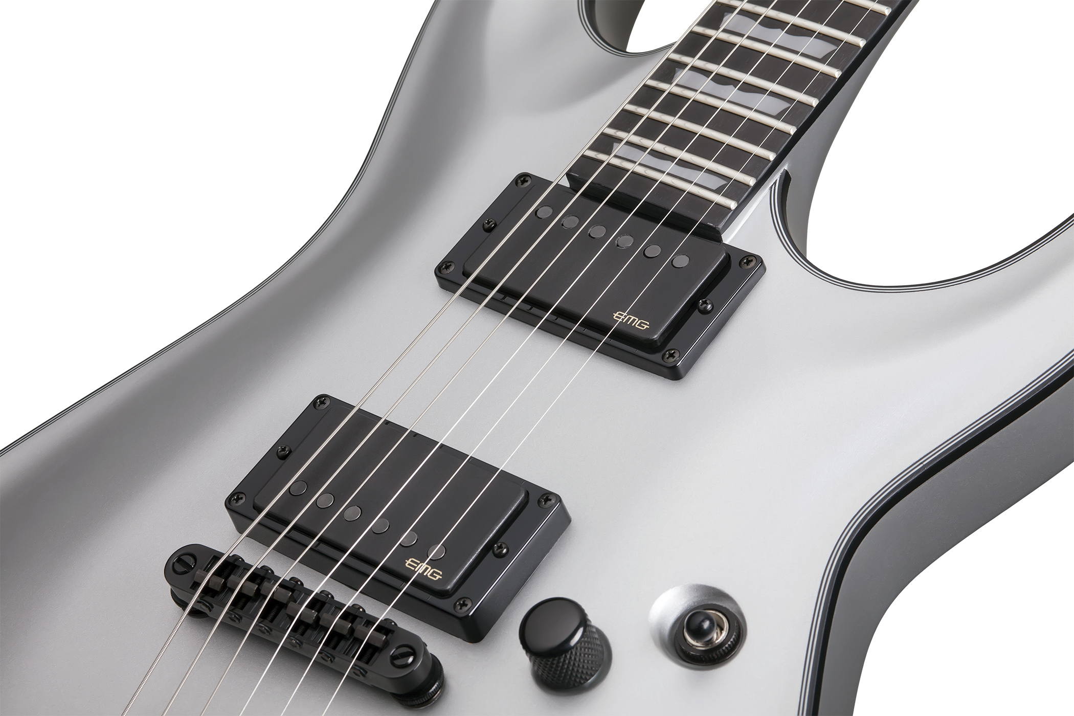 Schecter C-1 Platinum Hh Emg Ht Eb - Satin Silver - Str shape electric guitar - Variation 3