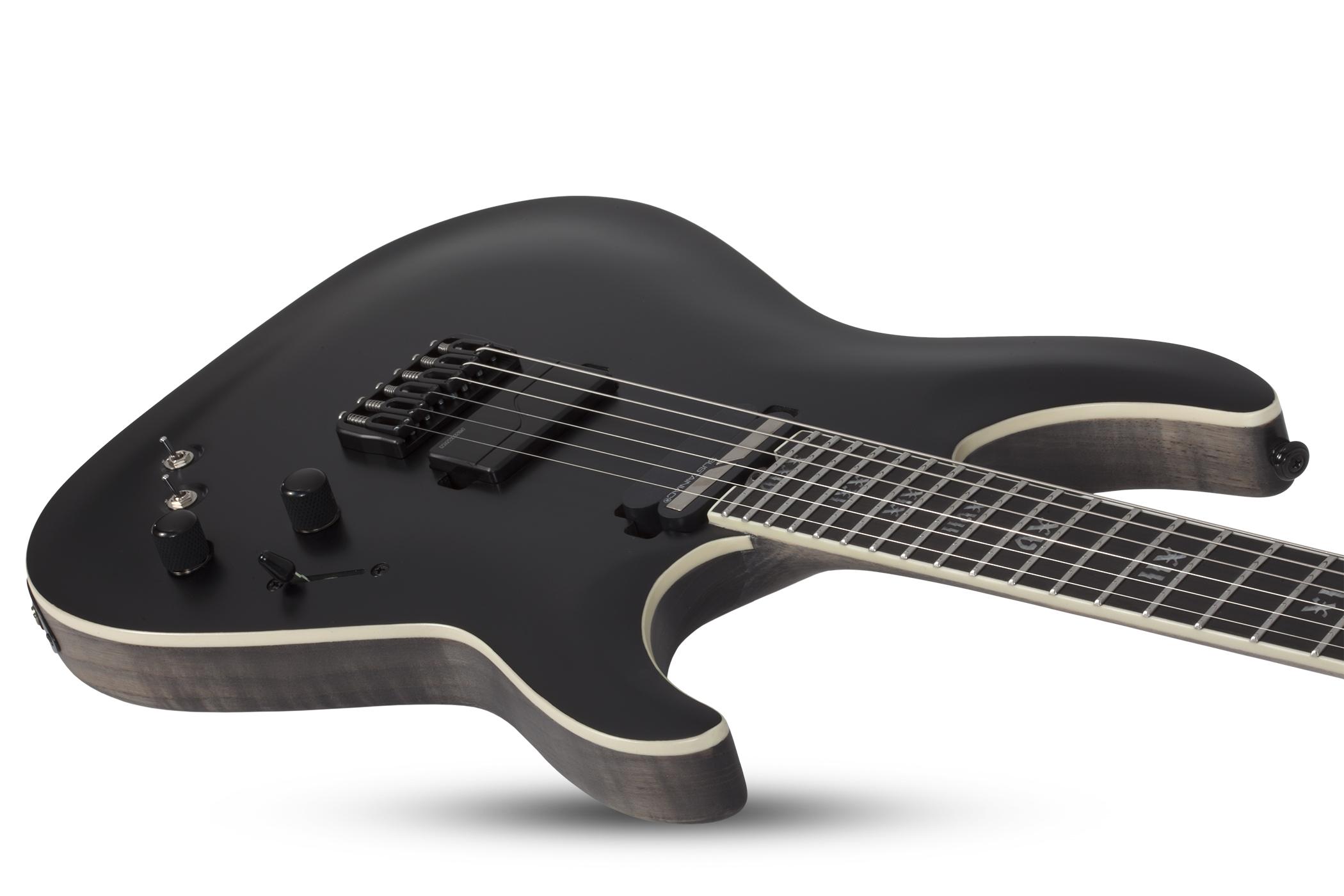 Schecter C-1 S Sls Elite Evil Twin 2h Fishman Fluence Modern Sustainiac Ht Eb - Satin Black - Str shape electric guitar - Variation 1