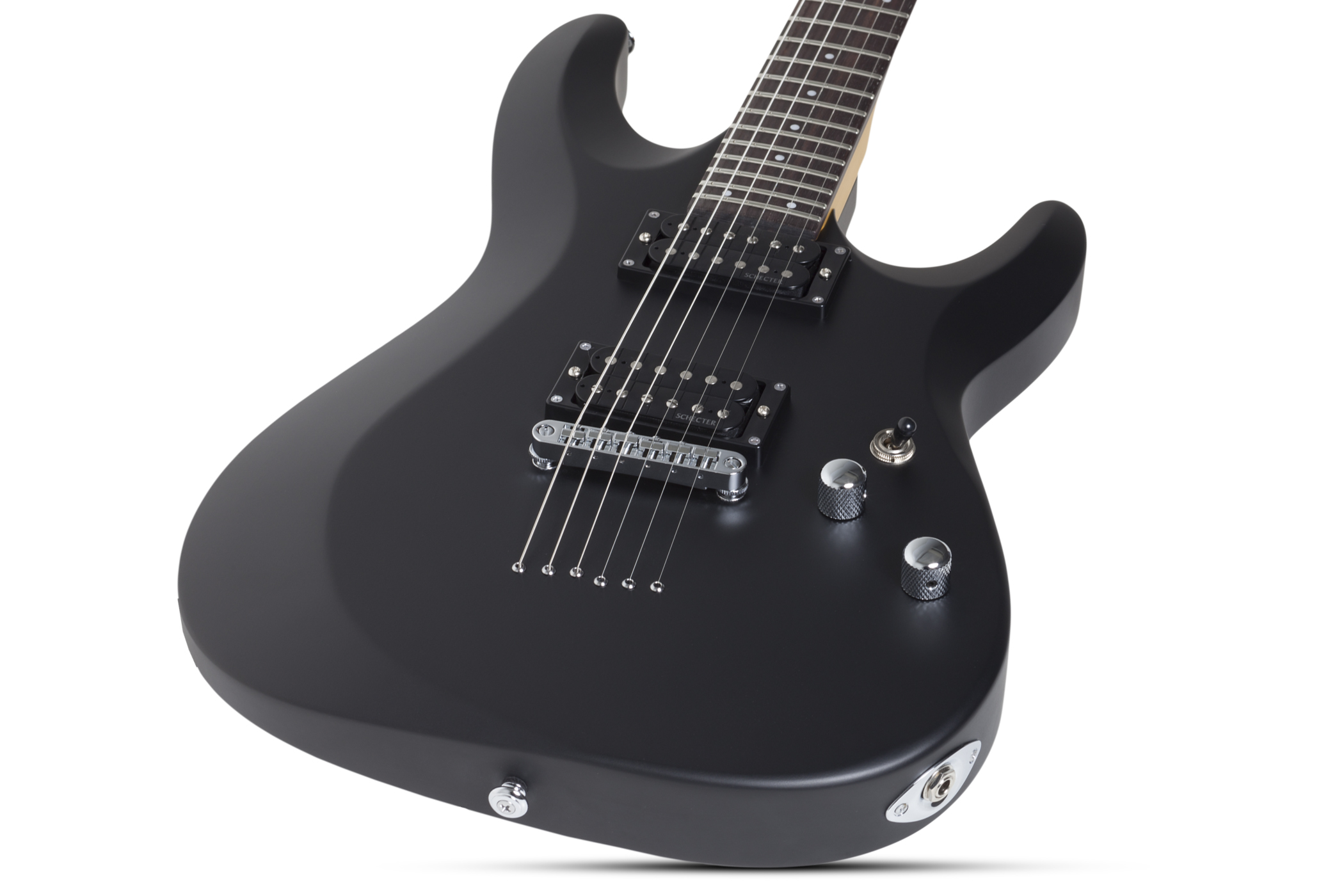 Schecter C-6 Deluxe 2h Ht Rw - Satin Black - Str shape electric guitar - Variation 1
