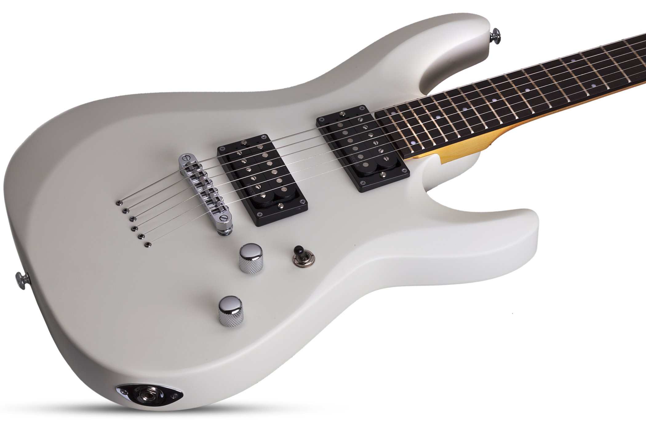 Schecter C-6 Deluxe 2h Ht Rw - Satin White - Double cut electric guitar - Variation 1