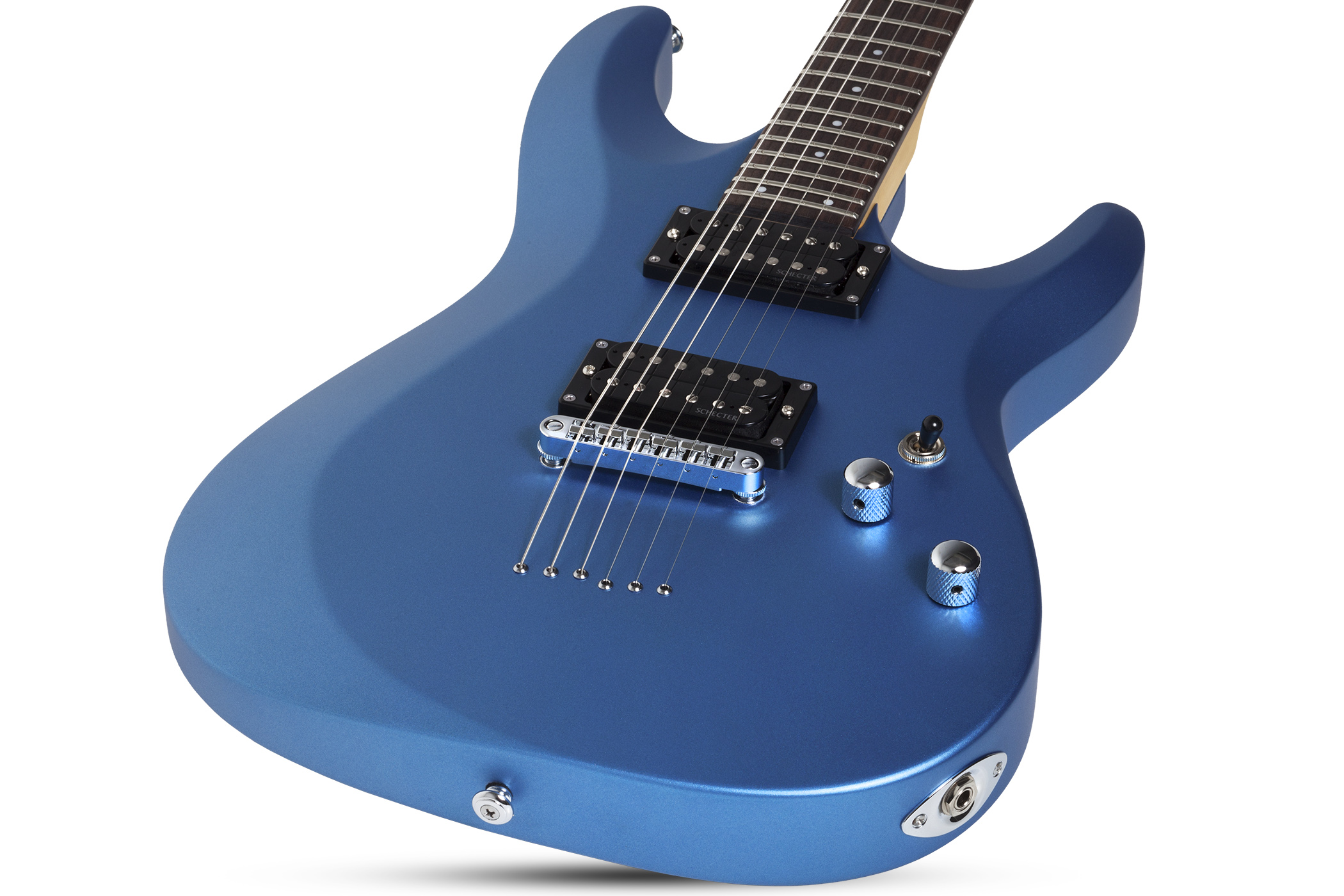 Schecter C-6 Deluxe 2h Ht Rw - Satin Metallic Light Blue - Double cut electric guitar - Variation 1