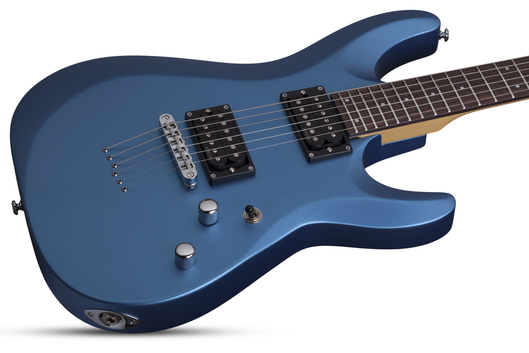 Schecter C-6 Deluxe 2h Ht Rw - Satin Metallic Light Blue - Double cut electric guitar - Variation 2