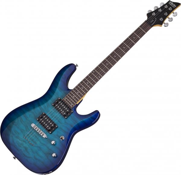 Schecter C6 Plus ocean blue burst Solid body electric guitar blue