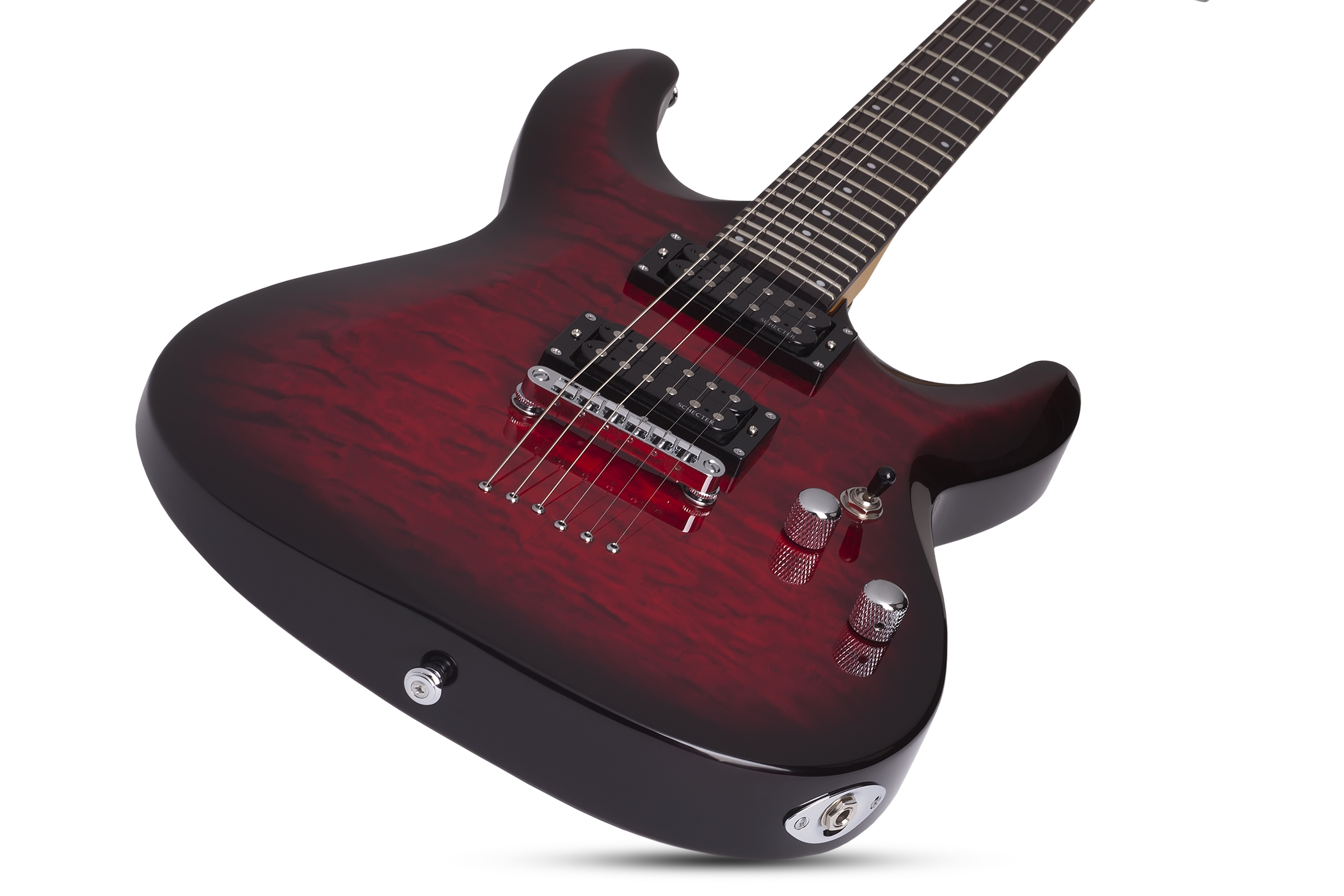 Schecter C-6 Plus 2h Ht Rw - See-thru Cherry Burst - Double cut electric guitar - Variation 1