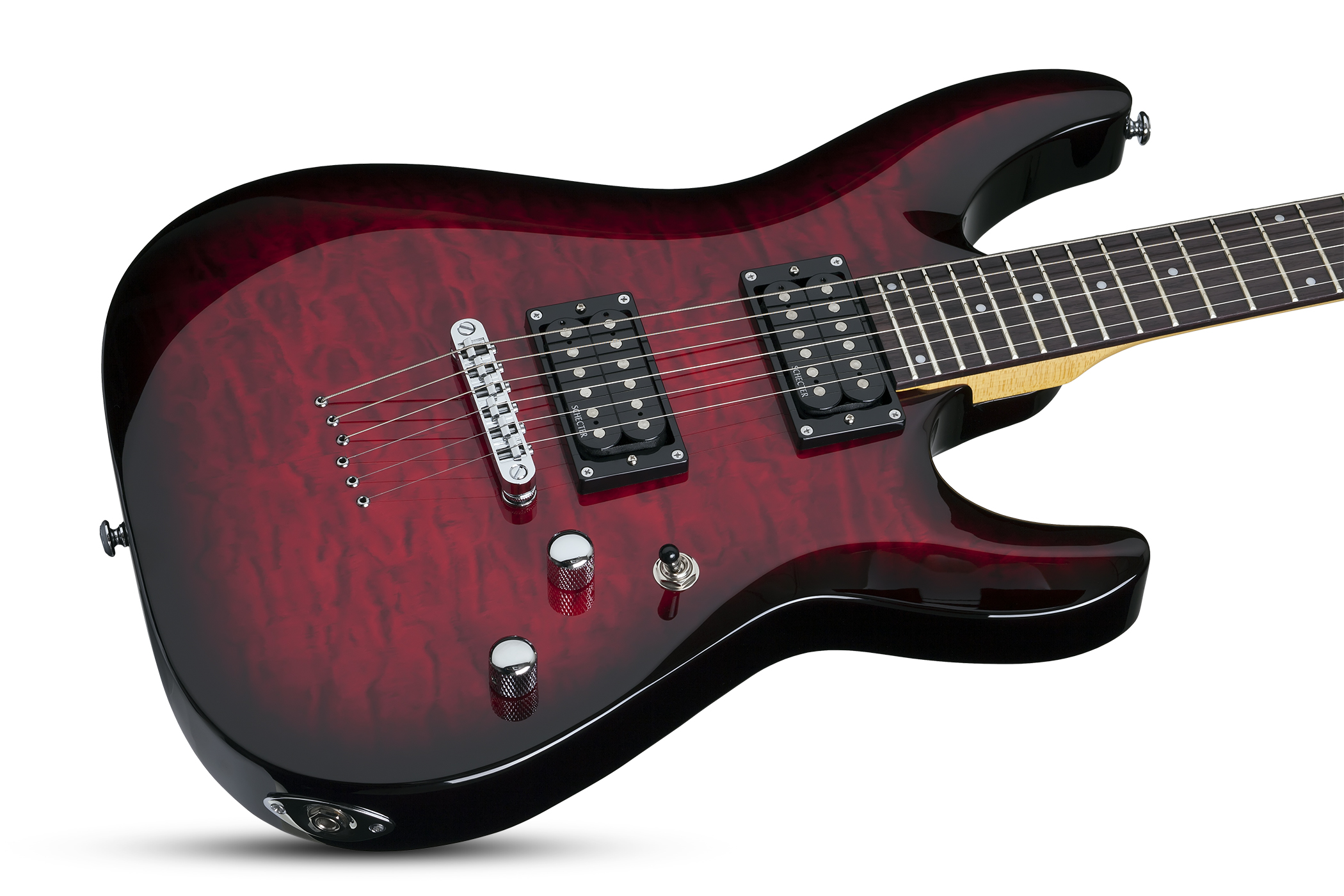 Schecter C-6 Plus 2h Ht Rw - See-thru Cherry Burst - Double cut electric guitar - Variation 2