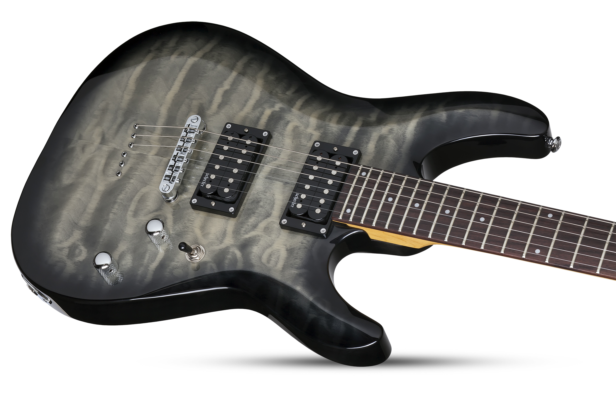 Schecter C-6 Plus 2h Ht Rw - Charcoal Burst - Double cut electric guitar - Variation 3