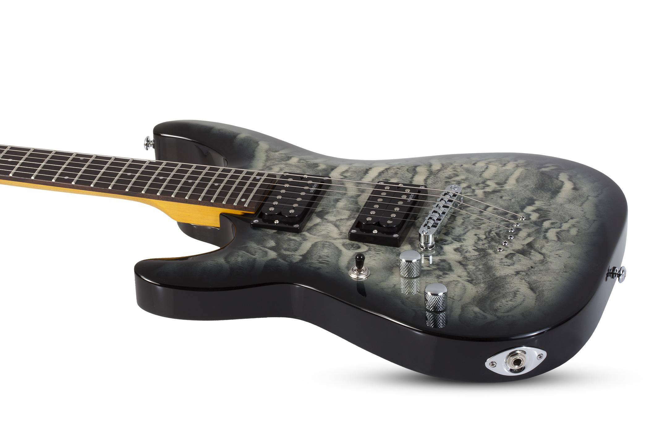 Schecter C-6 Plus Lh Gaucher 2h Ht Rw - Charcoal Burst - Left-handed electric guitar - Variation 1