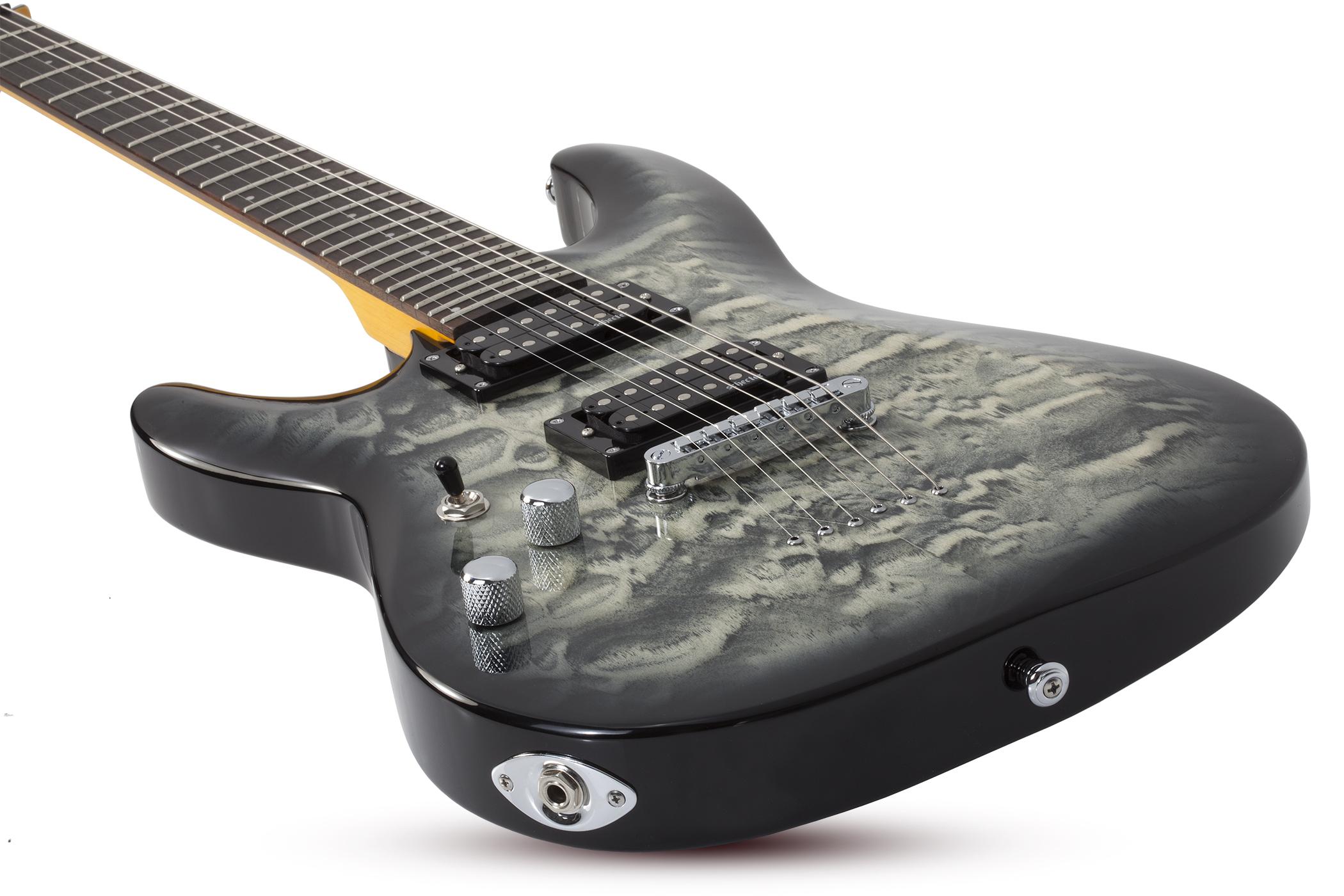 Schecter C-6 Plus Lh Gaucher 2h Ht Rw - Charcoal Burst - Left-handed electric guitar - Variation 2