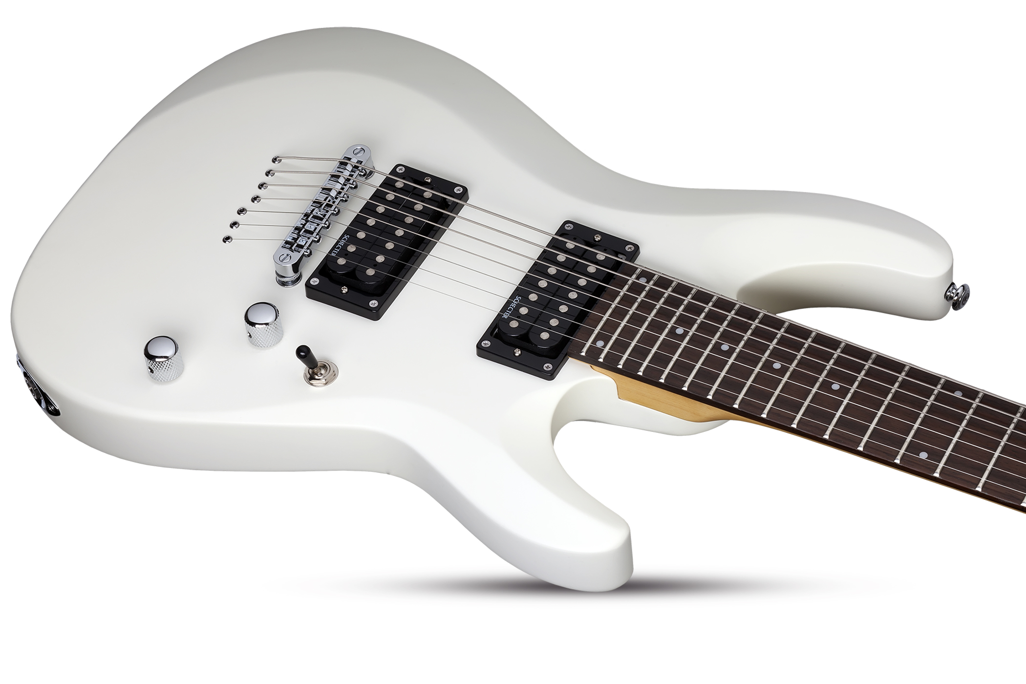 Schecter C-7 Deluxe 7c 2h Ht Rw - Satin White - 7 string electric guitar - Variation 2