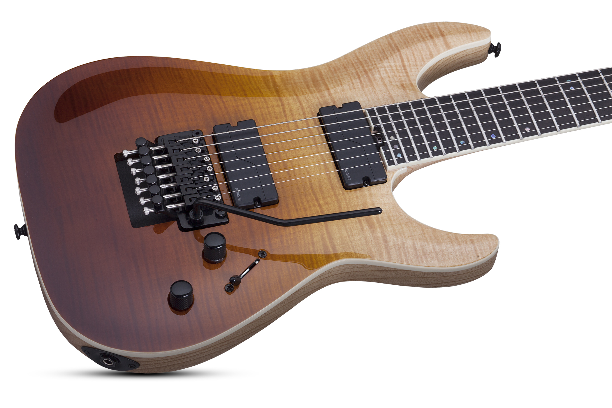 Schecter C-7 Fr Sls Elite 2h Fishman Ht Eb - Antique Fade Burst - 7 string electric guitar - Variation 1