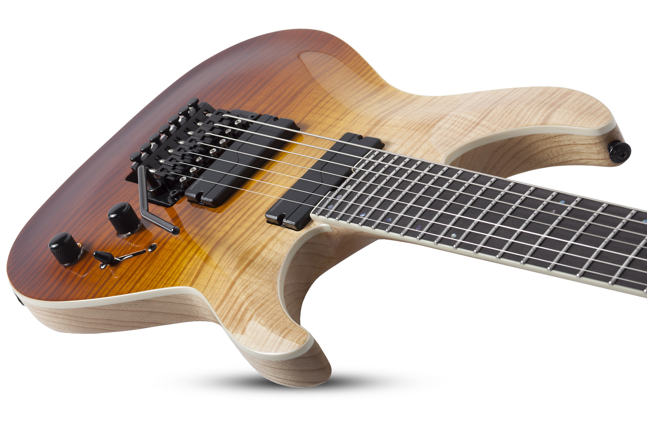 Schecter C-7 Fr Sls Elite 2h Fishman Ht Eb - Antique Fade Burst - 7 string electric guitar - Variation 2