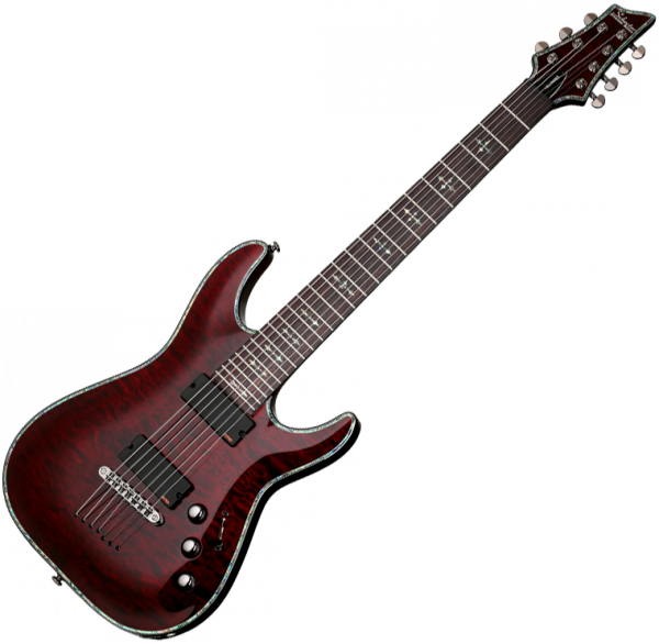 Schecter Hellraiser C-7 - black cherry gloss Solid body electric guitar red
