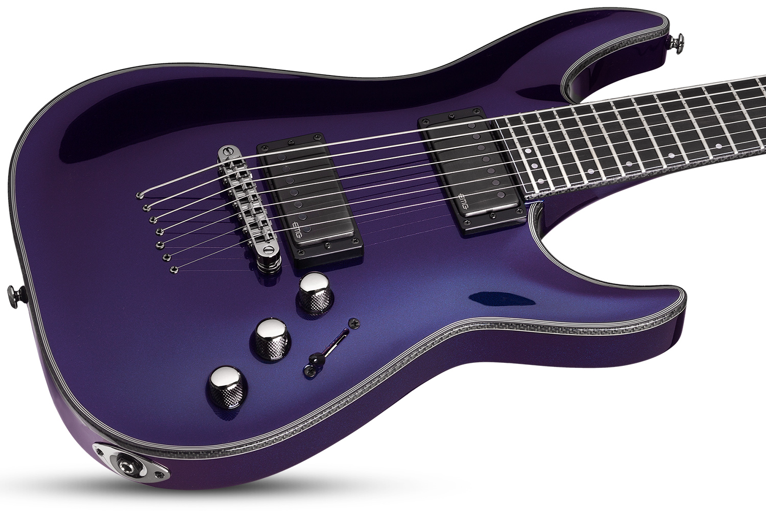 Schecter C-7 Hellraiser Hybrid 7c 2h Emg Ht Eb - Ultra Violet - 7 string electric guitar - Variation 1