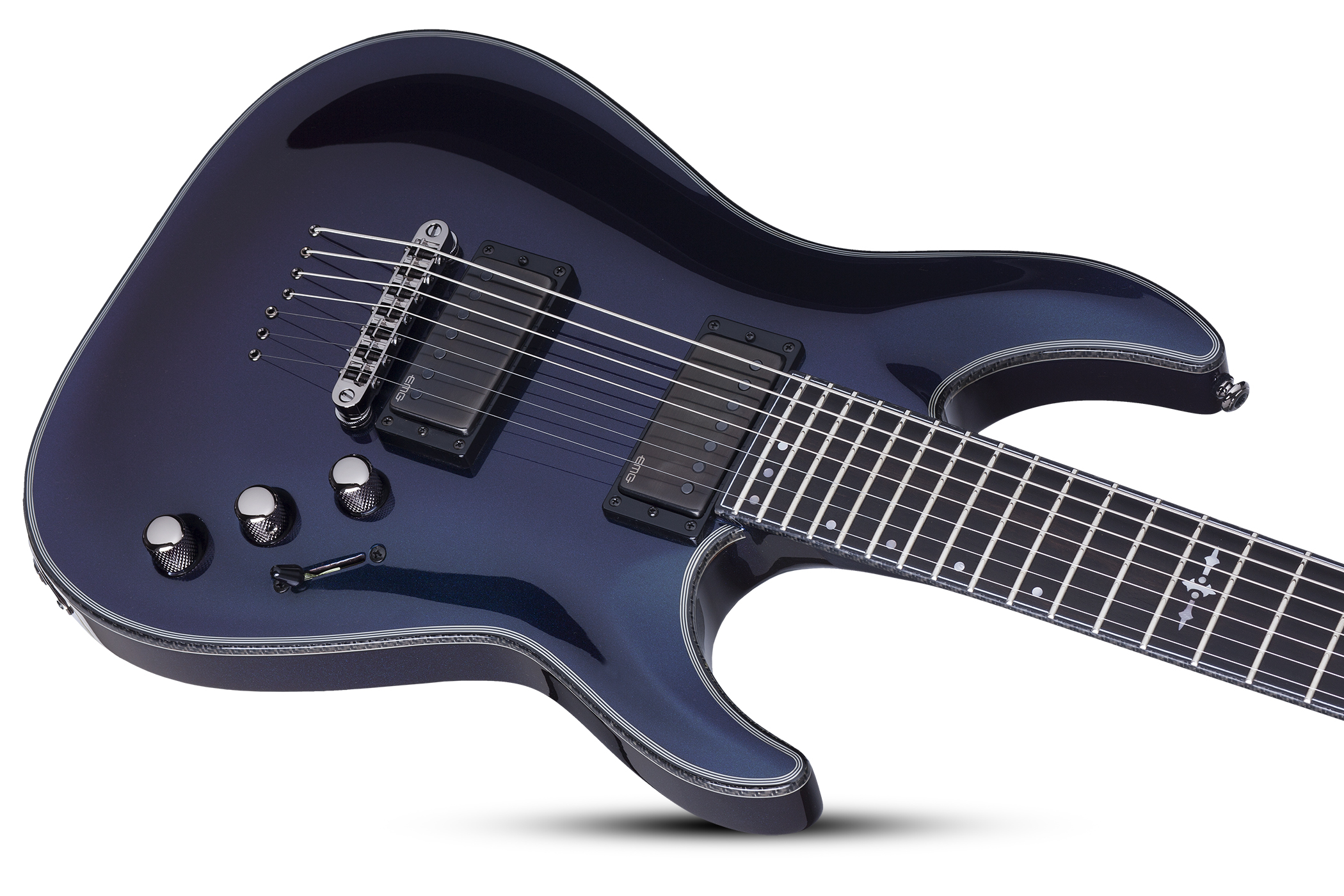 Schecter C-7 Hellraiser Hybrid 7c 2h Emg Ht Eb - Ultra Violet - 7 string electric guitar - Variation 2