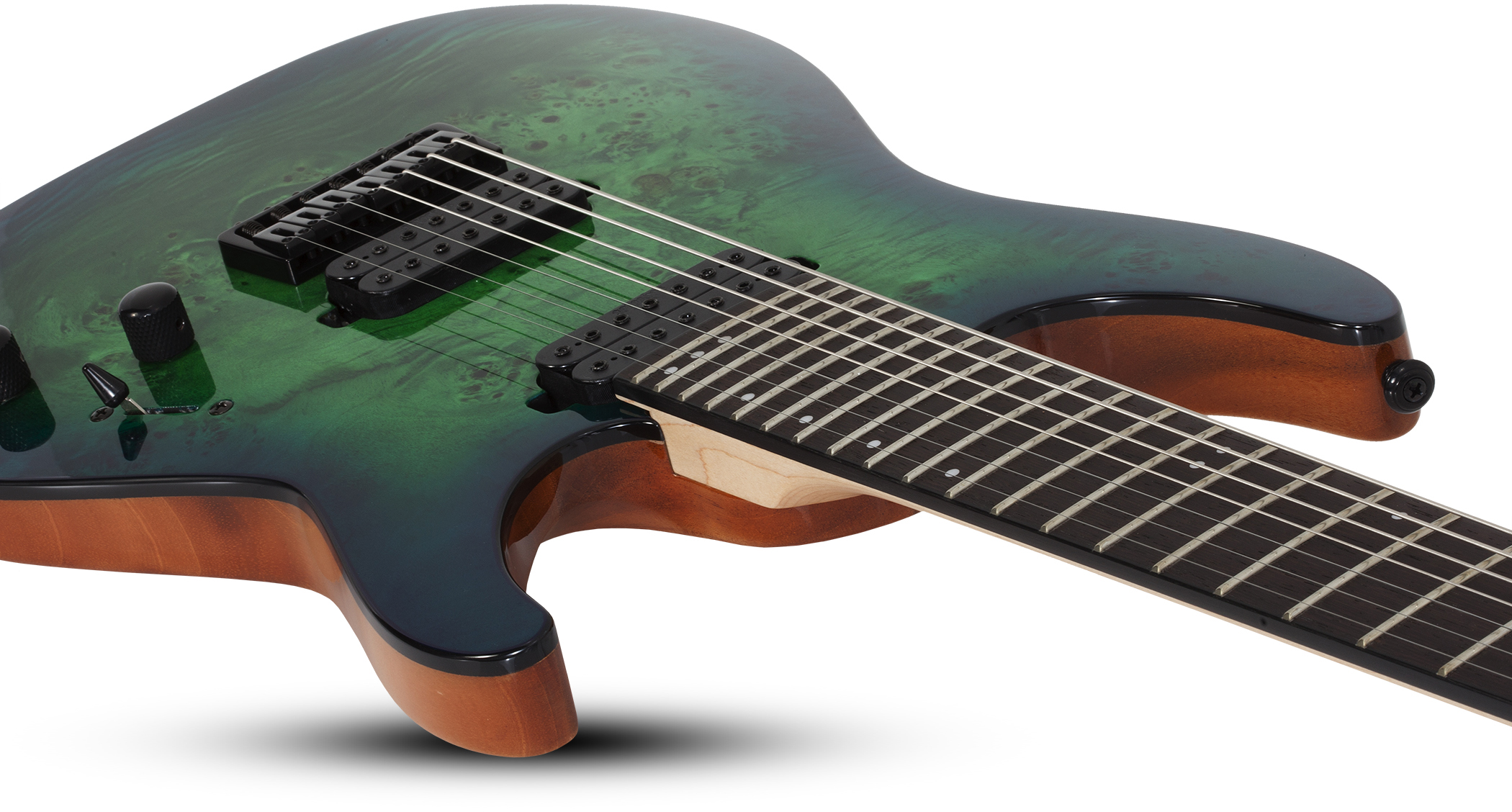 Schecter C-7 Pro 7c 2h Ht Wen - Aqua Burst - 7 string electric guitar - Variation 2