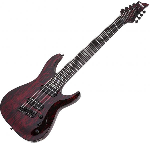 Multi-scale guitar Schecter C-8 Multiscale Silver Mountain - Blood moon