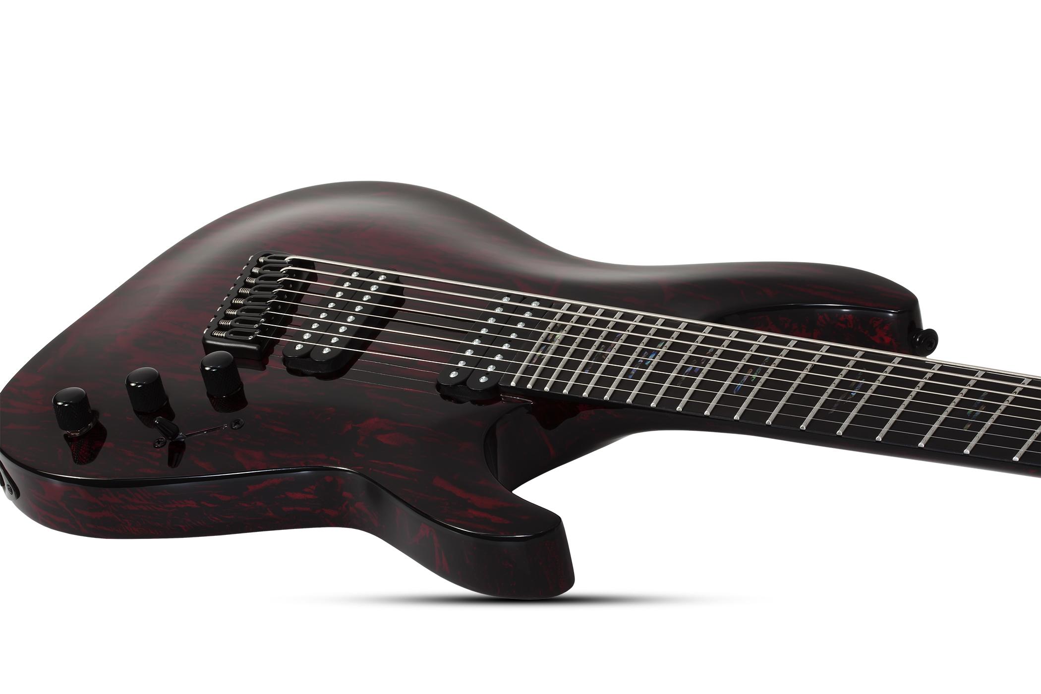 Schecter C-8 Multiscale Silver Mountain 8c Baryton 2h Ht Eb - Blood Moon - 8 and 9 string electric guitar - Variation 2