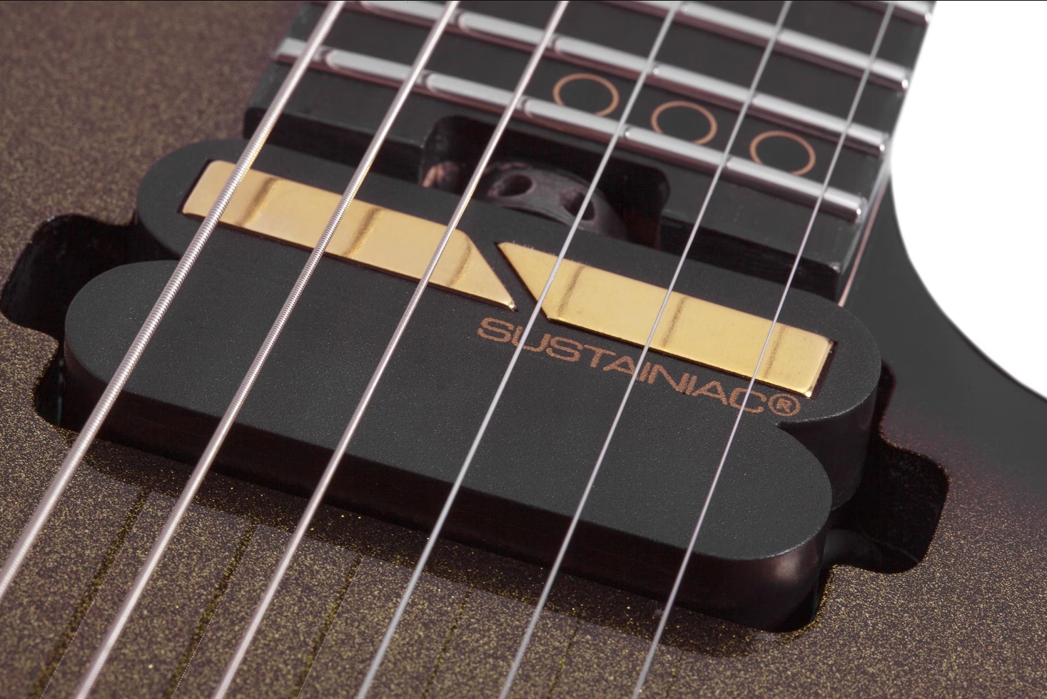 Schecter C1 Fr-s 50th Ann. Lh 2h Sustainiac Eb - 50th Gold Burst - Metal electric guitar - Variation 5