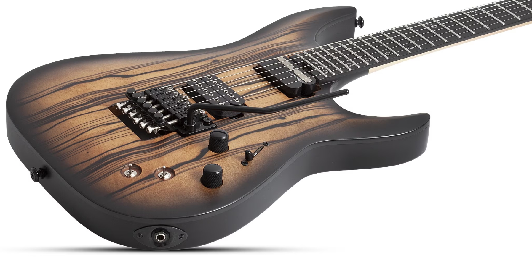 Schecter C1 Fr-s Pale Moon 2h Sustainac Fr Ric - Natural Satin Black Burst - Str shape electric guitar - Variation 1