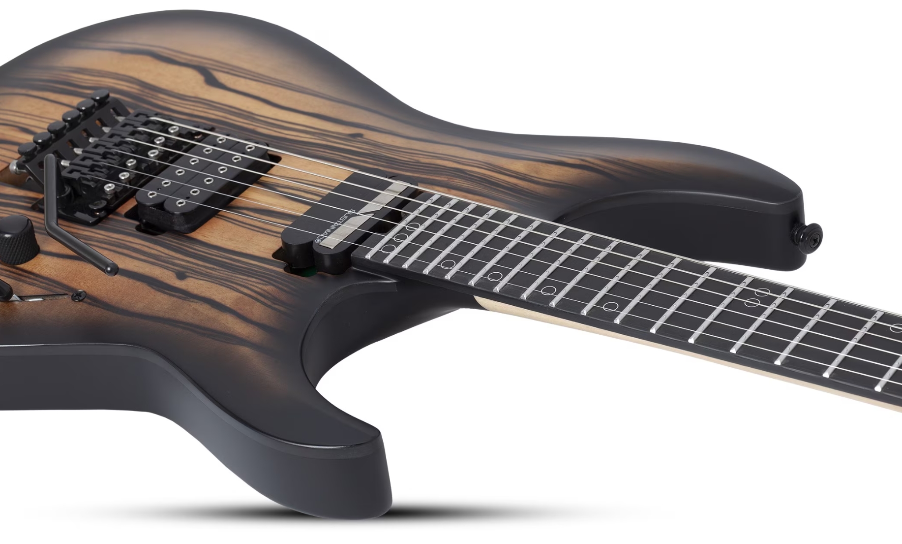 Schecter C1 Fr-s Pale Moon 2h Sustainac Fr Ric - Natural Satin Black Burst - Str shape electric guitar - Variation 2