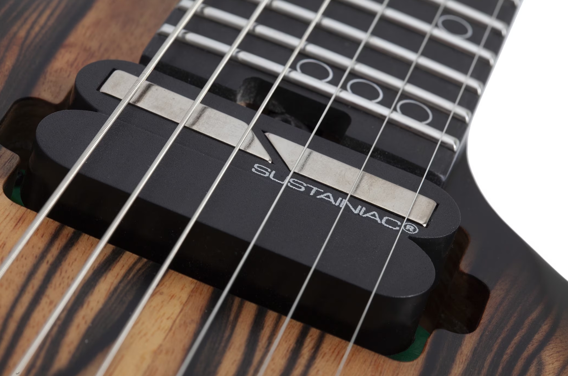 Schecter C1 Fr-s Pale Moon 2h Sustainac Fr Ric - Natural Satin Black Burst - Str shape electric guitar - Variation 3