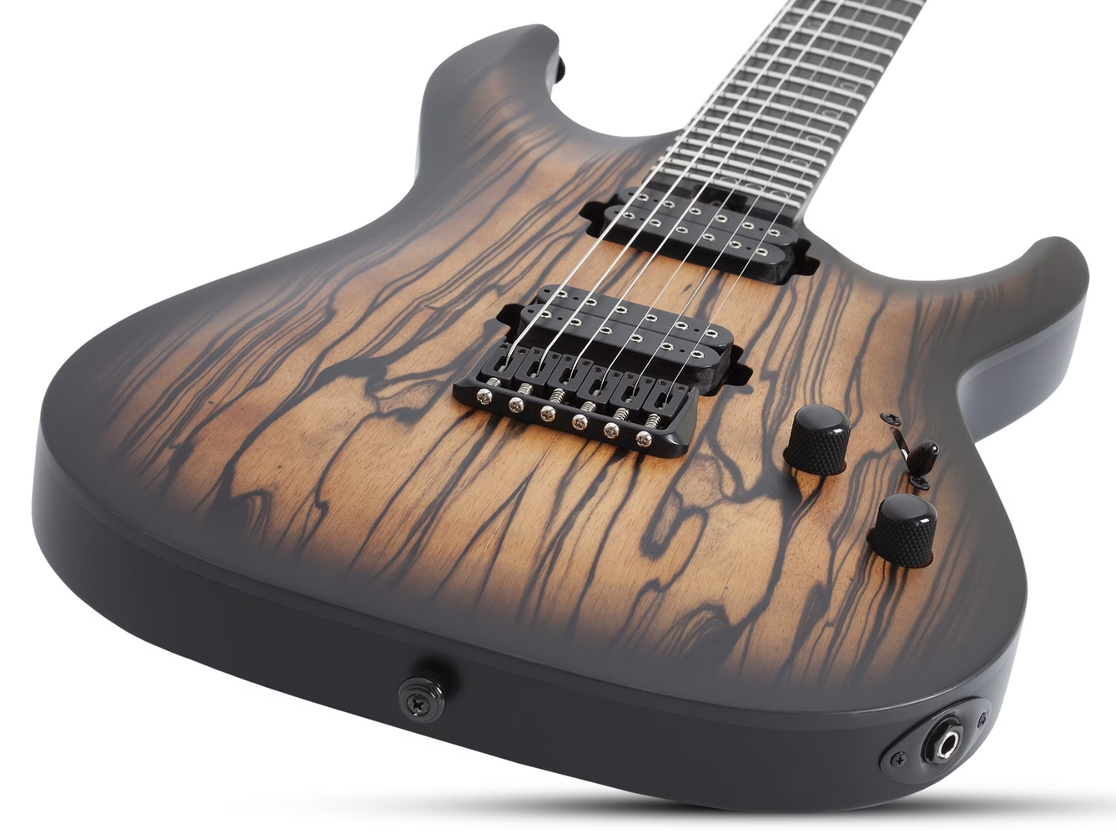 Schecter C1 Pale Moon 2h Ht Ric - Natural Satin Black Burst - Str shape electric guitar - Variation 1
