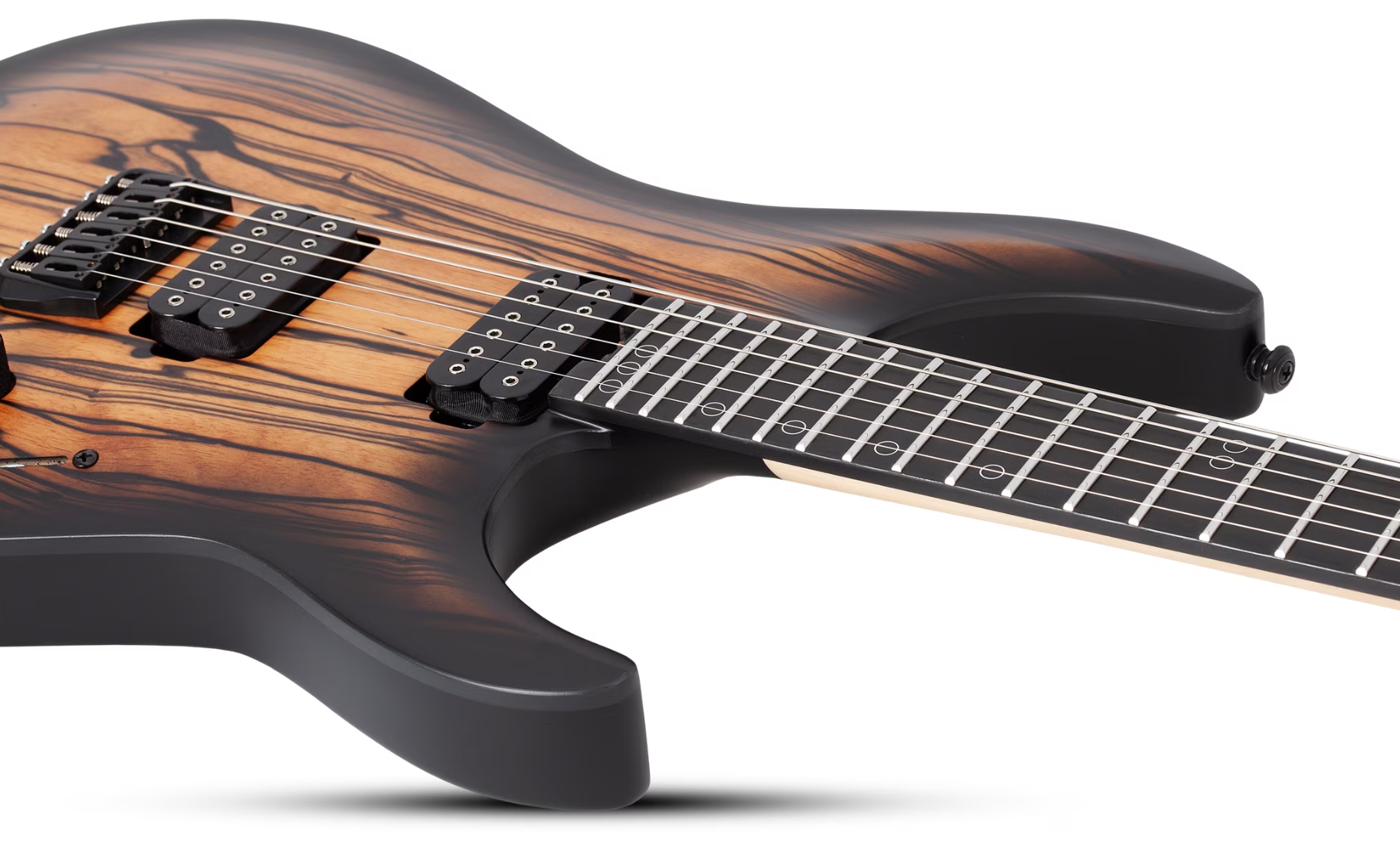 Schecter C1 Pale Moon 2h Ht Ric - Natural Satin Black Burst - Str shape electric guitar - Variation 2