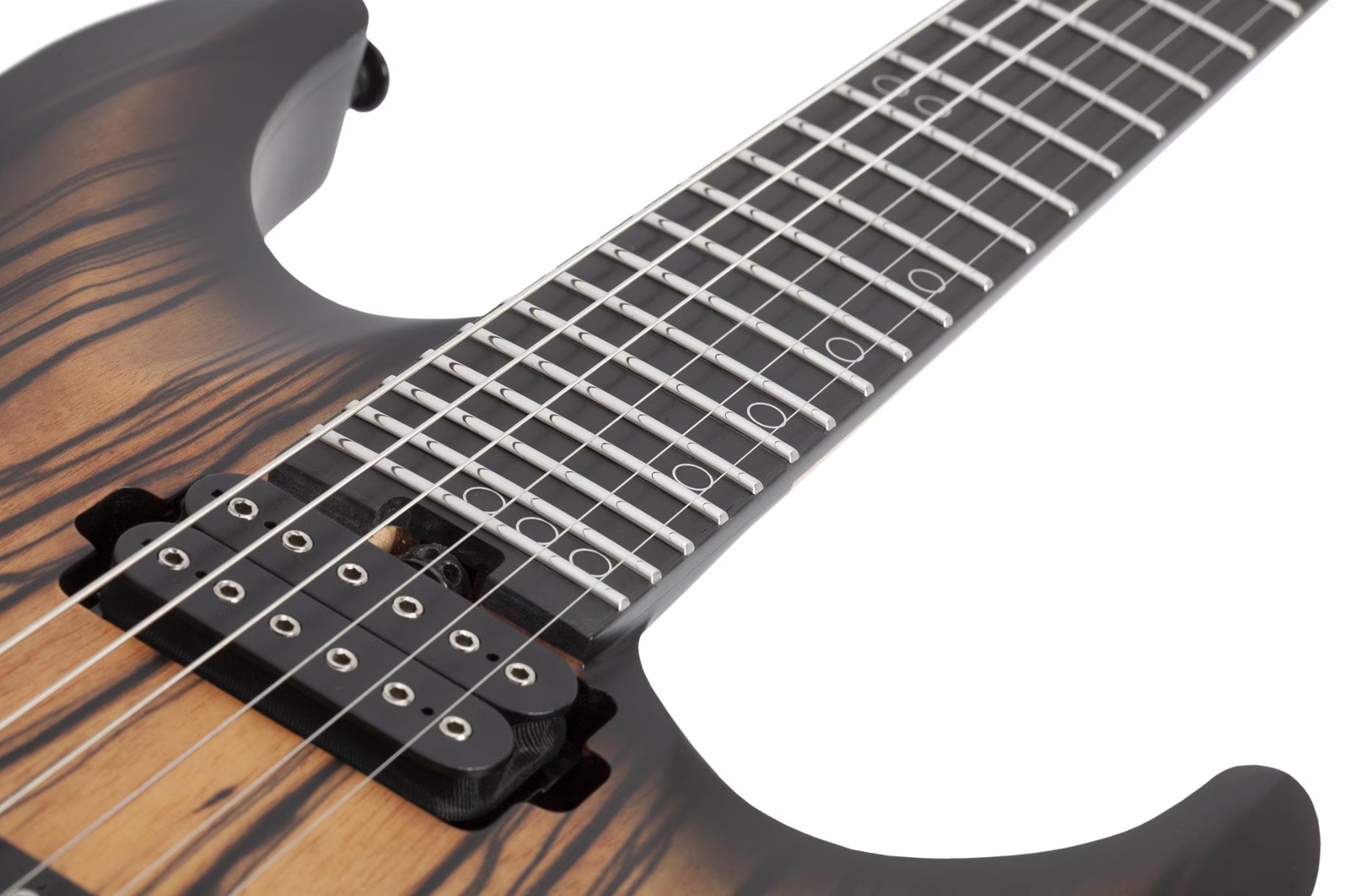 Schecter C1 Pale Moon 2h Ht Ric - Natural Satin Black Burst - Str shape electric guitar - Variation 3