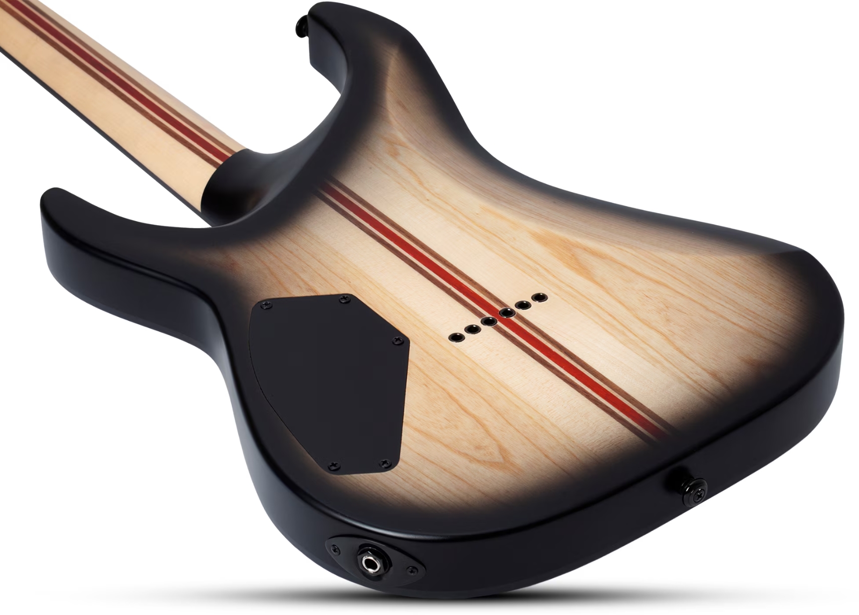 Schecter C1 Pale Moon 2h Ht Ric - Natural Satin Black Burst - Str shape electric guitar - Variation 5