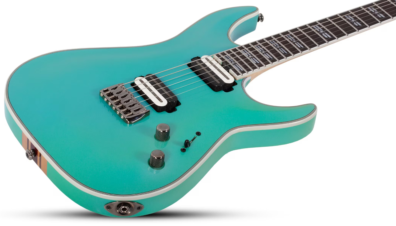 Schecter C1 Sls Hollywood 2h Fishman Fluence Modern Ht Eb - Glacier - Metal electric guitar - Variation 1