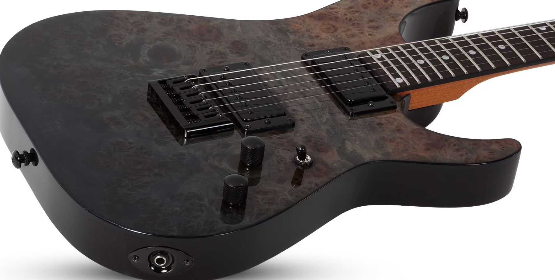 Schecter C1 Standard 2h Ht Rw - Black Fade Burst Burl - Str shape electric guitar - Variation 1