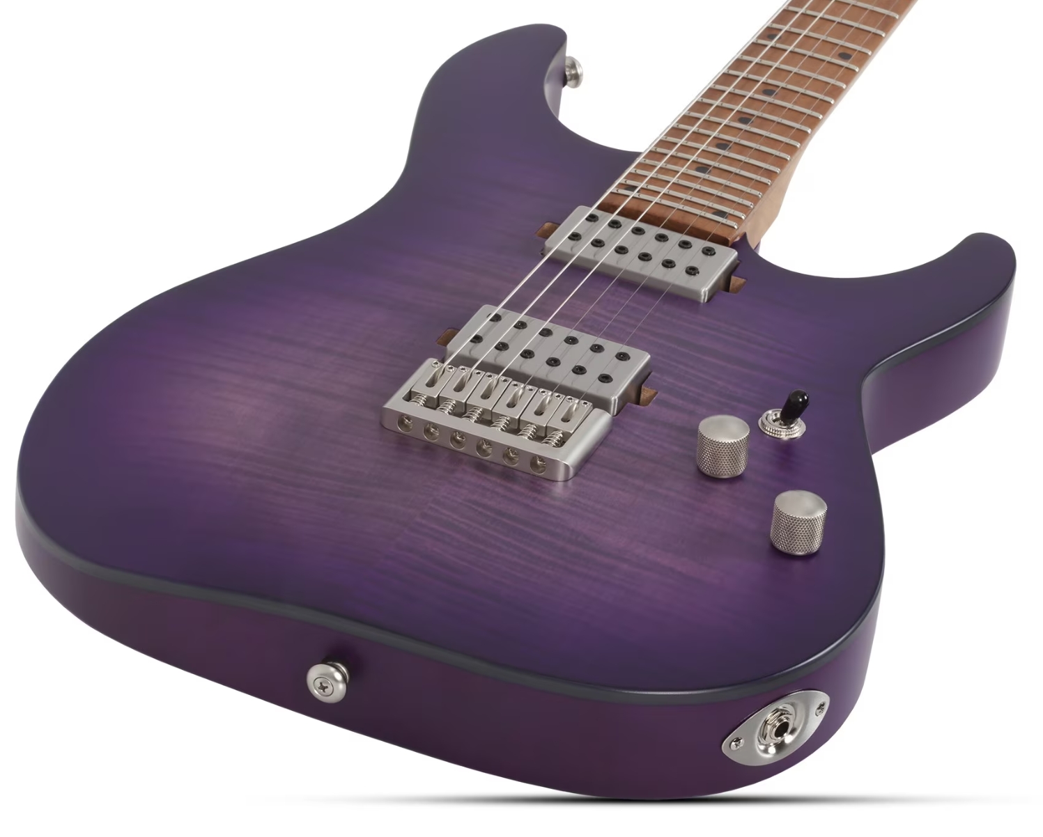 Schecter C1 Standard Plus 2h Ht Mn - Trans Purple Burst - Str shape electric guitar - Variation 1