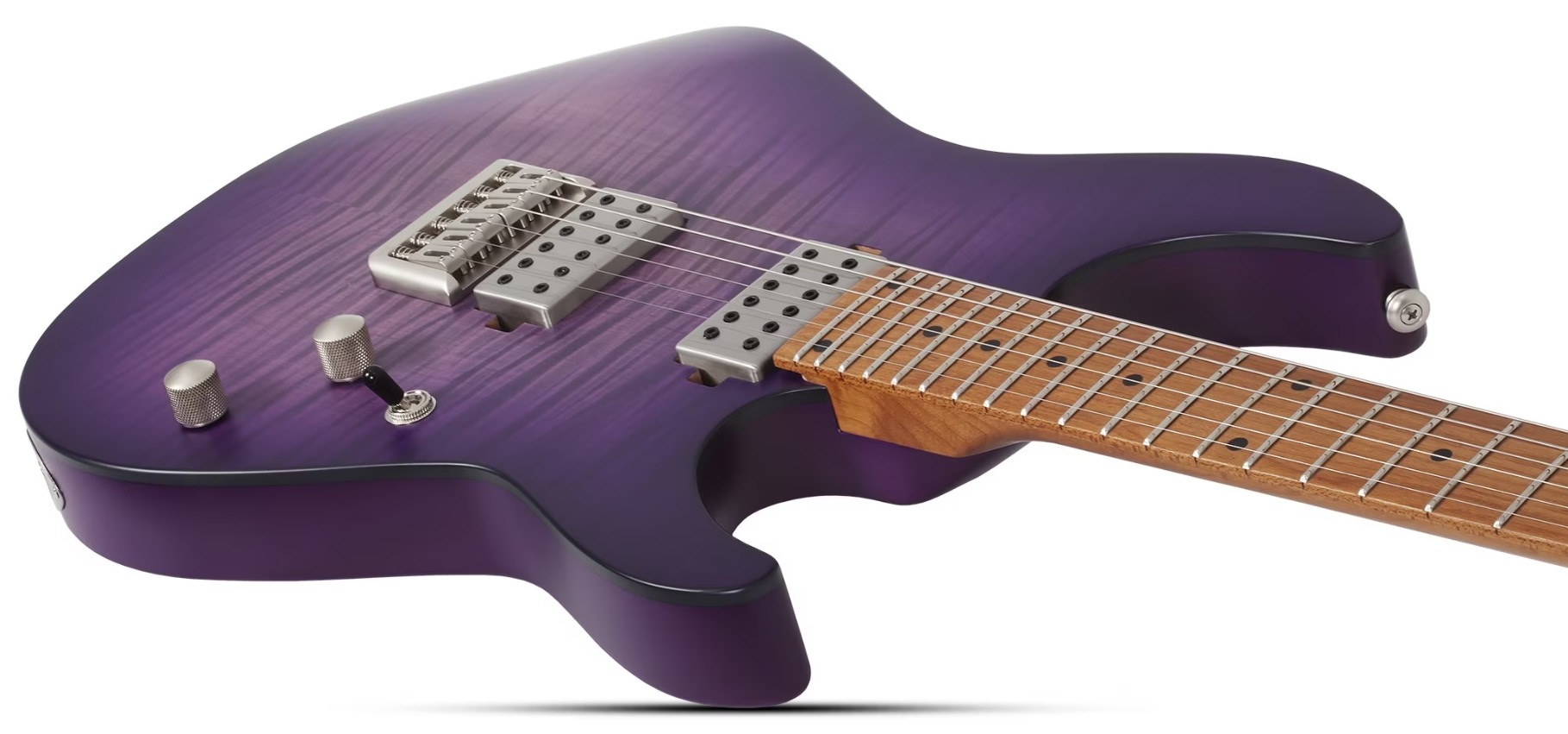 Schecter C1 Standard Plus 2h Ht Mn - Trans Purple Burst - Str shape electric guitar - Variation 2