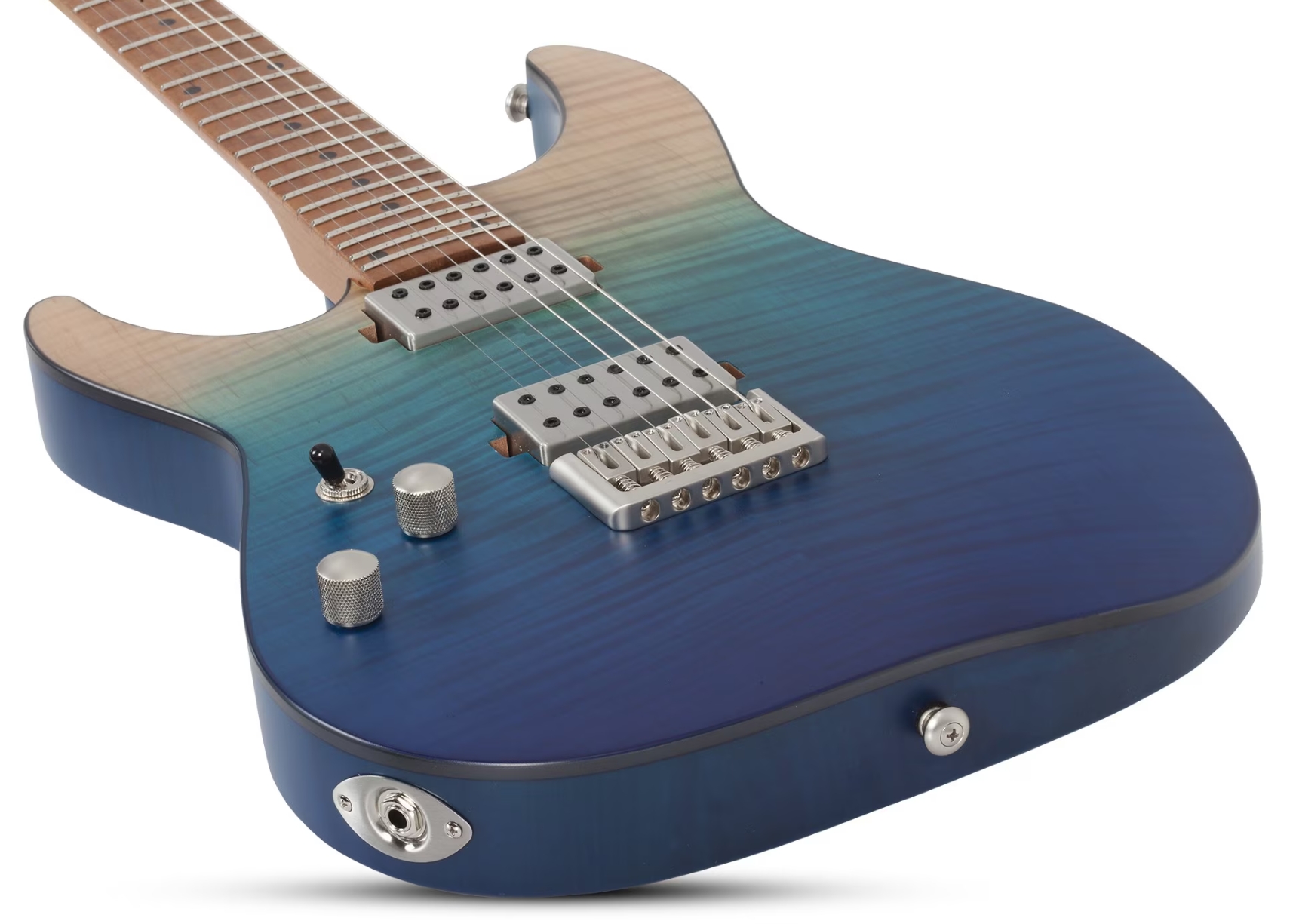 Schecter C1 Standard Plus Lh Gaucher 2h Ht Mn - Blue Fade - Str shape electric guitar - Variation 1