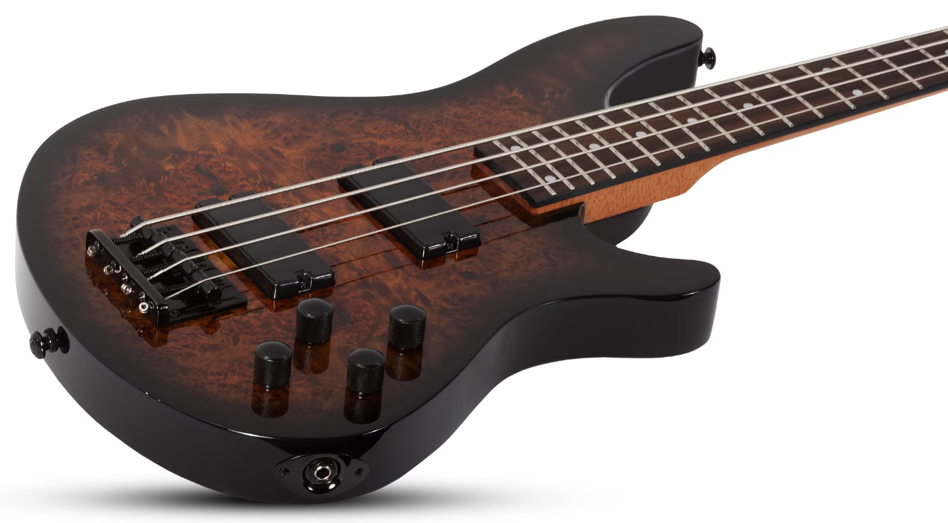 Schecter C4 Standard Rw - Tobacco Burl - Solid body electric bass - Variation 1