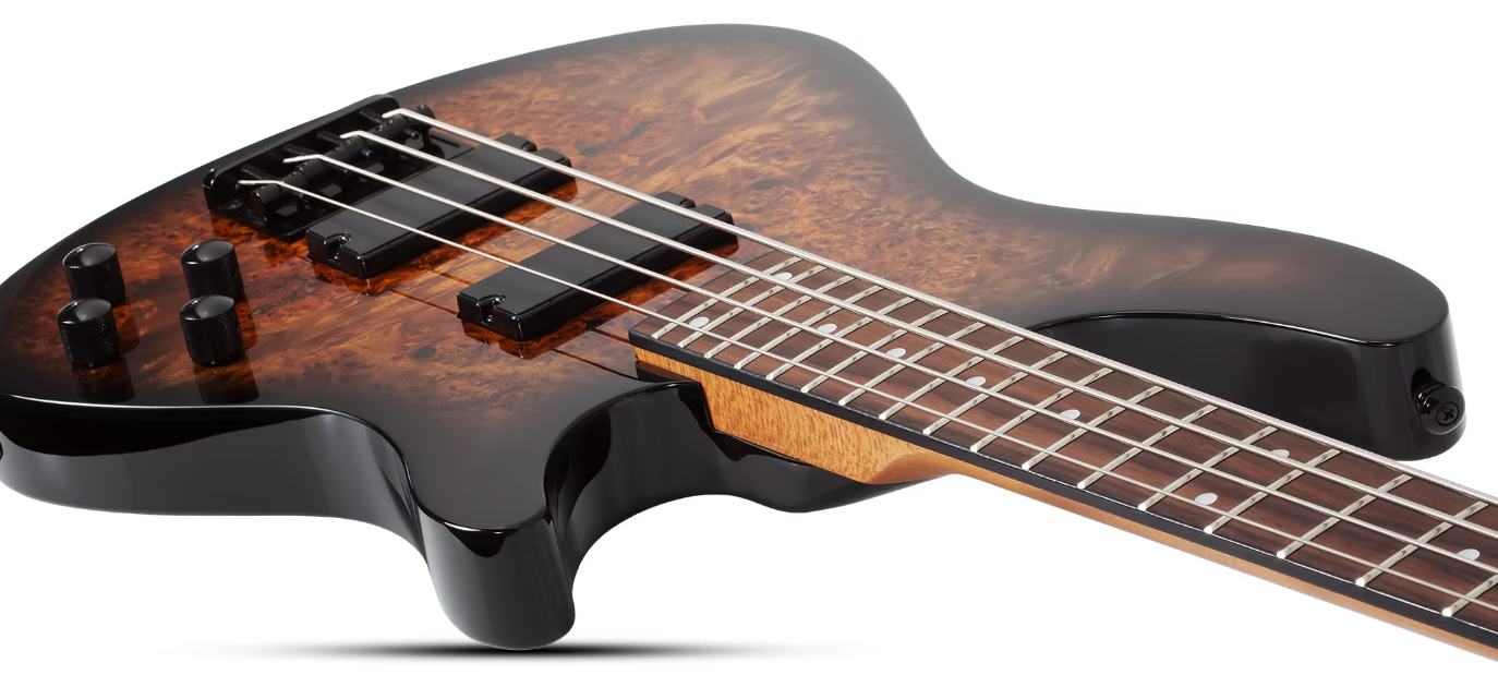 Schecter C4 Standard Rw - Tobacco Burl - Solid body electric bass - Variation 2