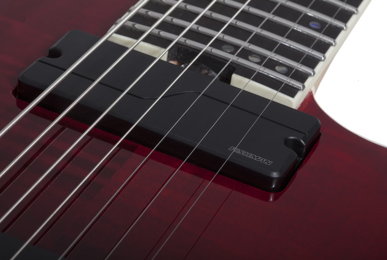 Schecter C7 Sls Elite 7c Baryton 2h Fishman Fluence Ht Eb - Blood Burst - Baritone guitar - Variation 3