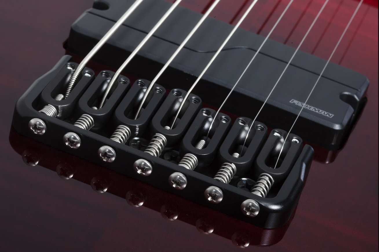 Schecter C7 Sls Elite 7c Baryton 2h Fishman Fluence Ht Eb - Blood Burst - Baritone guitar - Variation 4