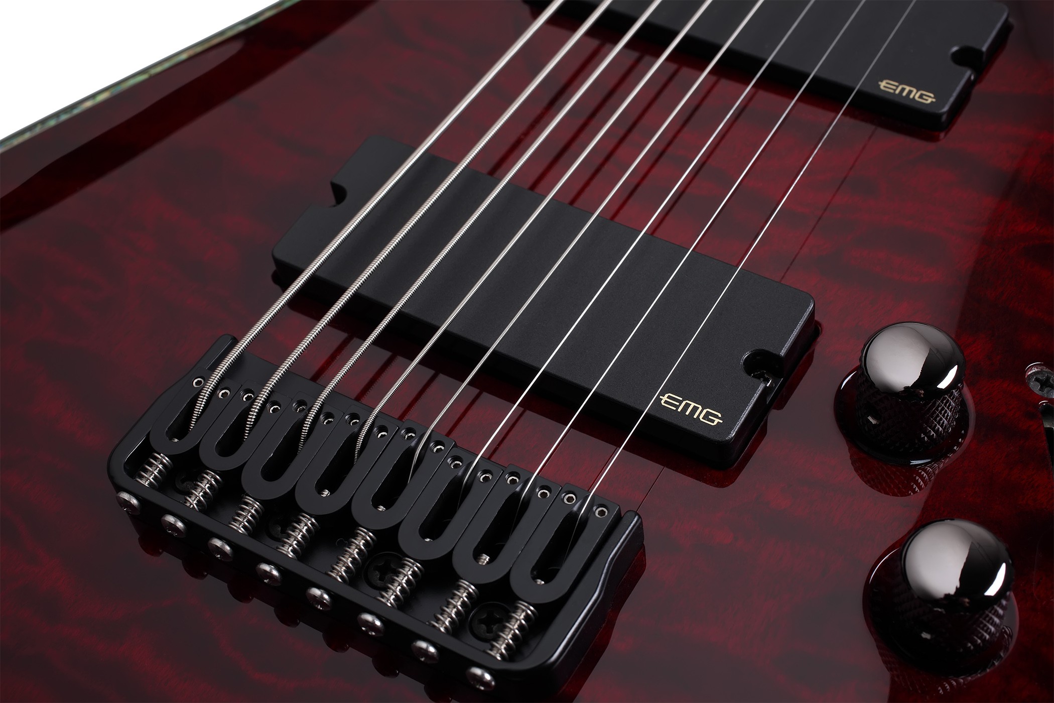 Schecter C8 Hellraiser 8c 2h Emg Ht Eb - Black Cherry - Baritone guitar - Variation 2