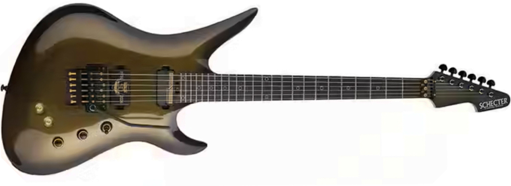 Schecter Avenger Fr-s 50th Ann. 2h Sustainiac Fr Eb - 50th Gold Burst - Metal electric guitar - Main picture