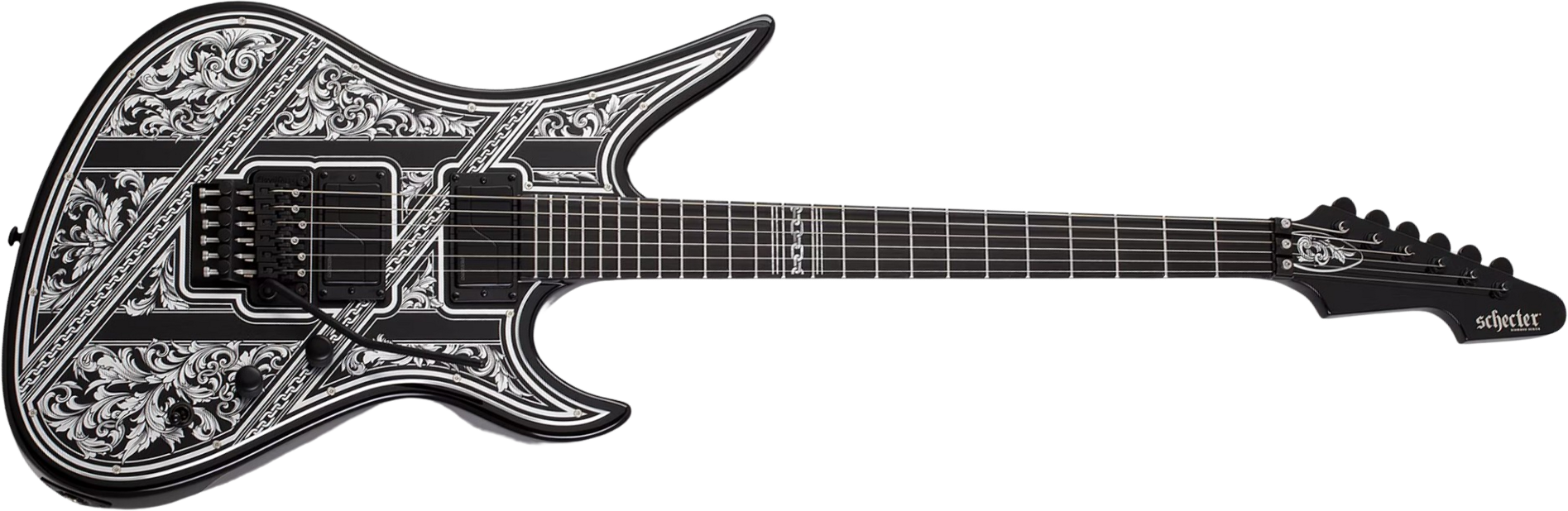 Schecter Avenger Pryzm Palladium 2h Fishman Fluence Modern Fr Eb - Gloss Black - 7 string electric guitar - Main picture