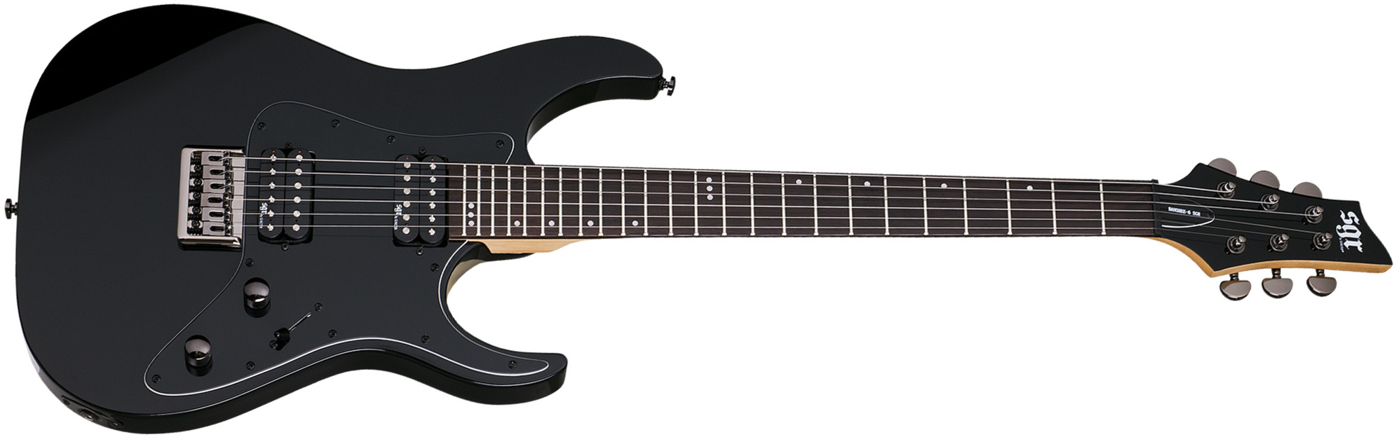 Schecter Banshee 6 Sgr 2h Ht Rw - Gloss Black - Str shape electric guitar - Main picture