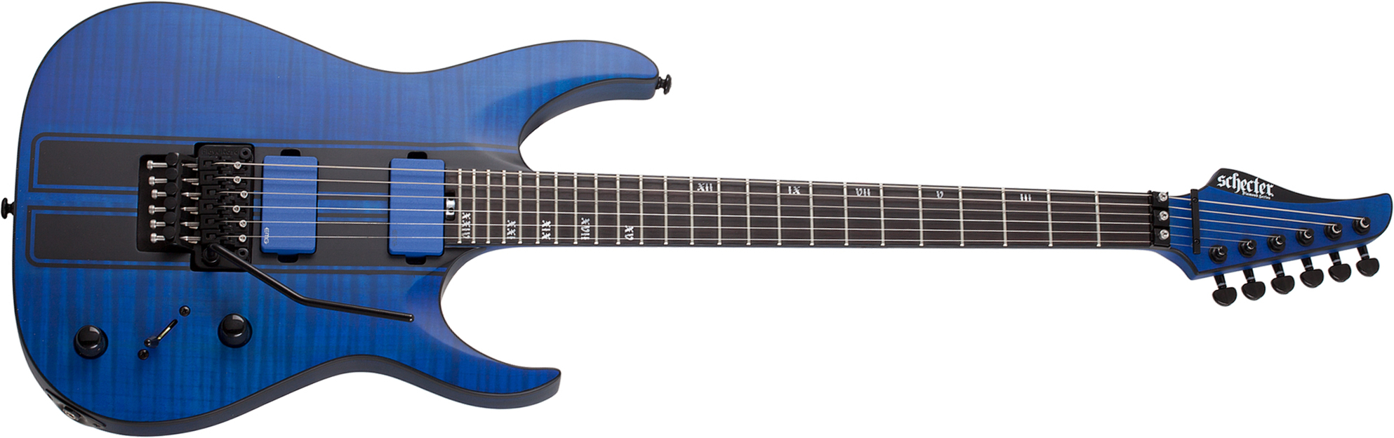 Schecter Banshee Gt Fr 2h Emg Eb - Satin Trans Blue - Str shape electric guitar - Main picture